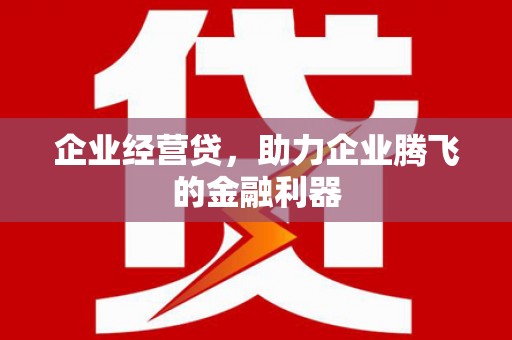 邯郸企业经营贷，助力企业腾飞的金融利器