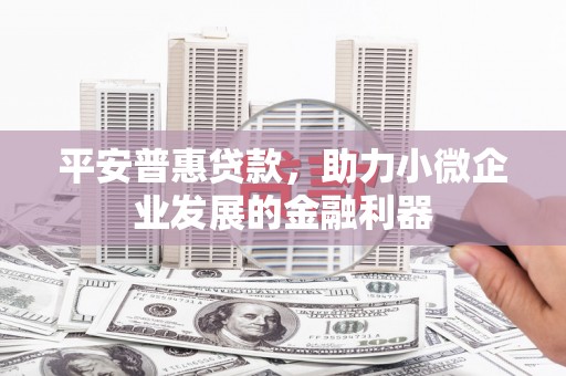 邯郸平安普惠贷款，助力小微企业发展的金融利器