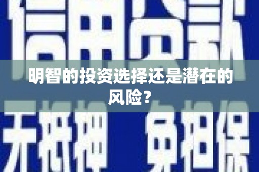 邯郸明智的投资选择还是潜在的风险？