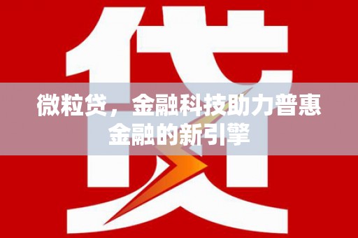 邯郸微粒贷，金融科技助力普惠金融的新引擎