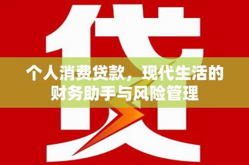 邯郸个人消费贷款，现代生活的财务助手与风险管理