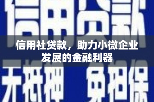 邯郸信用社贷款，助力小微企业发展的金融利器