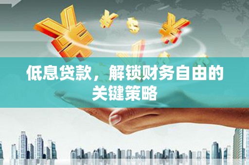 邯郸低息贷款，解锁财务自由的关键策略
