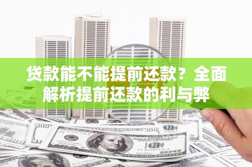 邯郸贷款能不能提前还款？全面解析提前还款的利与弊